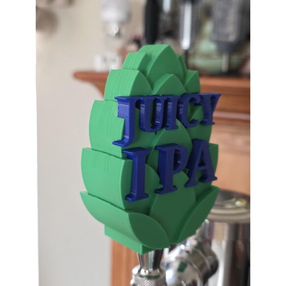 Juicy IPA on Hops Tap Handle, 3D Printed, Home Bar Accessory - Picture 3 of 5